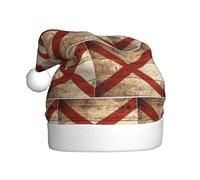 LGHDFYO Alabama State Flag On Old Wood Grain Postcard Printing 1 Pieces Xmas Gifts Winter Caps Christmas Santa Hat,Classic Holiday Claus Cap Party Headwear