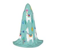 LGHDFYO Alpaca Llama Printing Hooded Cape For Teenagers For Comic Con,Carnivals,Large Hat Cloak No Zipper For Costume Balls
