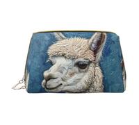 LGHDFYO Alpaca Llama Toiletry Travel Bag, Portable Cosmetic Organizer For Women, On-The-Go, White, One Size