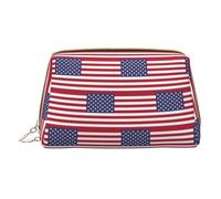 LGHDFYO American Flag Toiletry Travel Bag, Portable Cosmetic Organizer For Women, On-The-Go, White, One Size