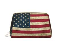 LGHDFYO American Flag Toiletry Travel Bag, Portable Cosmetic Organizer For Women, On-The-Go, White, One Size