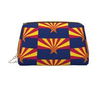 LGHDFYO Arizona State Flag Toiletry Travel Bag, Portable Cosmetic Organizer For Women, On-The-Go, White, One Size