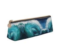 LGHDFYO Beautiful Ocean Waves Triangular Pencil Case,Pencils Pouch Large Capacity For Men And Women Artists Home Office, White, One Size, Fashion