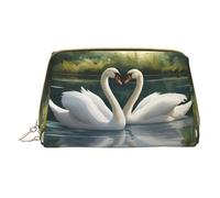 LGHDFYO Beautiful White Swans On The Lake Toiletry Travel Bag, Portable Cosmetic Organizer For Women, On-The-Go, White, One Size