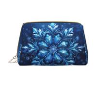 LGHDFYO Blue Christmas Snowflake Toiletry Travel Bag, Portable Cosmetic Organizer For Women, On-The-Go, White, One Size