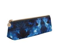 LGHDFYO Blue Galaxy Triangular Pencil Case,Pencils Pouch Large Capacity For Men And Women Artists Home Office, White, One Size, Fashion