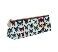 LGHDFYO Butterfly And Cello Triangular Pencil Case,Pencils Pouch Large Capacity For Men And Women Artists Home Office, White, One Size, Fashion