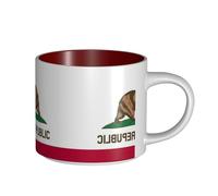 LGHDFYO California State Flag Printing Large-Capacity Ceramic Mugs, Practical Cups For Cafés, Offices, Comfortable Handle,Stable Base