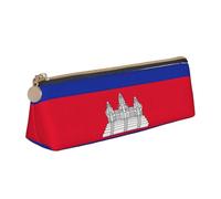 LGHDFYO Cambodia Flag Triangular Pencil Case,Pencils Pouch Large Capacity For Men And Women Artists Home Office, White, One Size, Fashion
