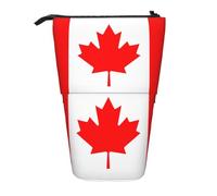 LGHDFYO Canadian Flag 1 Pack Telescopic Pen Case For Women Men,Cute Standing Stationary Pouch With Zipper For Office, Black, One Size, Fashion