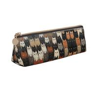 LGHDFYO Cat Triangular Pencil Case,Pencils Pouch Large Capacity For Men And Women Artists Home Office, White, One Size, Fashion