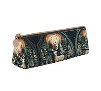 LGHDFYO Christmas Deer Triangular Pencil Case,Pencils Pouch Large Capacity For Men And Women Artists Home Office, White, One Size, Fashion