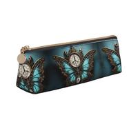 LGHDFYO Clock Butterfly Triangular Pencil Case,Pencils Pouch Large Capacity For Men And Women Artists Home Office, White, One Size, Fashion