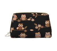 LGHDFYO Cute Brown Cartoon Owls Toiletry Travel Bag, Portable Cosmetic Organizer For Women, On-The-Go, White, One Size