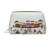 LGHDFYO Cute Christmas Owls On Branch Toiletry Travel Bag, Portable Cosmetic Organizer For Women, On-The-Go, White, One Size