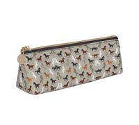 LGHDFYO Cute Horse Triangular Pencil Case,Pencils Pouch Large Capacity For Men And Women Artists Home Office, White, One Size, Fashion