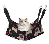 LGHDFYO Cute Pug Cat Hammock for Hanging Pet Hammock Bed Adjustable,Puppy,Rabbits,Small Animals