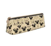 LGHDFYO Cute Pug Dog Triangular Pencil Case,Pencils Pouch Large Capacity For Men And Women Artists Home Office, White, One Size, Fashion