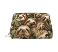 LGHDFYO Cute Sloth Toiletry Travel Bag, Portable Cosmetic Organizer For Women, On-The-Go, White, One Size