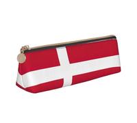 LGHDFYO Danish Flag Triangular Pencil Case,Pencils Pouch Large Capacity For Men And Women Artists Home Office, White, One Size, Fashion