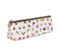 LGHDFYO Delicious Cupcakes Triangular Pencil Case,Pencils Pouch Large Capacity For Men And Women Artists Home Office, White, One Size, Fashion