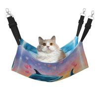 LGHDFYO Dolphins in Love Cat Hammock for Hanging Pet Hammock Bed Adjustable,Puppy,Rabbits,Small Animals