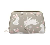 LGHDFYO Easter Bunny Floral Toiletry Travel Bag, Portable Cosmetic Organizer For Women, On-The-Go, White, One Size