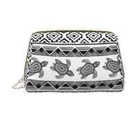 LGHDFYO Ethnic Turtle Striped Toiletry Travel Bag, Portable Cosmetic Organizer For Women, On-The-Go, White, One Size