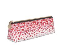 LGHDFYO Falling Red Hearts Triangular Pencil Case,Pencils Pouch Large Capacity For Men And Women Artists Home Office, White, One Size, Fashion