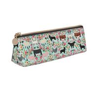 LGHDFYO Farm Animal Triangular Pencil Case,Pencils Pouch Large Capacity For Men And Women Artists Home Office, White, One Size, Fashion