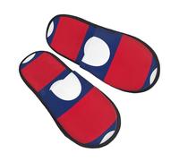 LGHDFYO Flag of Laos printing Trendy Winter Furry Slippers for Adult Indoor Use,Warm Comfy Shoes for Home Office Daily Wear