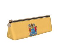 LGHDFYO Flag Of New Jersey Triangular Pencil Case,Pencils Pouch Large Capacity For Men And Women Artists Home Office, White, One Size, Fashion