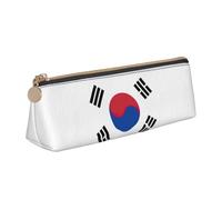LGHDFYO Flag Of Republic Of Korea Triangular Pencil Case,Pencils Pouch Large Capacity For Men And Women Artists Home Office, White, One Size, Fashion