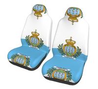 LGHDFYO Flag of San Marino Print Car Seat Covers,Universal Auto Seats Protector Fits for Car,SUV Sedan,Truck