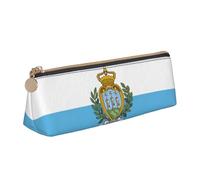 LGHDFYO Flag Of San Marino Triangular Pencil Case,Pencils Pouch Large Capacity For Men And Women Artists Home Office, White, One Size, Fashion