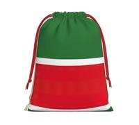 LGHDFYO Flag Of The Chechen Republic Printing 1 Pc Fashion Drawstring Gift Bag,Red Ribbon Easy Closing,Gift Wrapping For Christmas Halloween