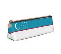 LGHDFYO Flag Of The Republic Of Uzbekistan Triangular Pencil Case,Pencils Pouch Large Capacity For Men And Women Artists Home Office, White, One Size, Fashion