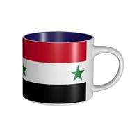 LGHDFYO Flag Of The Syrian Arab Republic Printing Large-Capacity Ceramic Mugs, Practical Cups For Cafés, Offices, Comfortable Handle,Stable Base