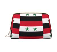 LGHDFYO Flag Of The Syrian Arab Republic Toiletry Travel Bag, Portable Cosmetic Organizer For Women, On-The-Go, White, One Size