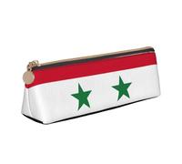 LGHDFYO Flag Of The Syrian Arab Republic Triangular Pencil Case,Pencils Pouch Large Capacity For Men And Women Artists Home Office, White, One Size, Fashion