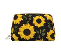 LGHDFYO Floral Sunflower Toiletry Travel Bag, Portable Cosmetic Organizer For Women, On-The-Go, White, One Size