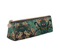 LGHDFYO Flower And Bird Art Triangular Pencil Case,Pencils Pouch Large Capacity For Men And Women Artists Home Office, White, One Size, Fashion