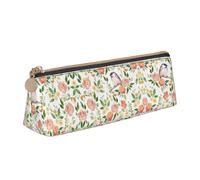 LGHDFYO Flower And Bird Triangular Pencil Case,Pencils Pouch Large Capacity For Men And Women Artists Home Office, White, One Size, Fashion