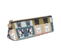 LGHDFYO French Bulldog Triangular Pencil Case,Pencils Pouch Large Capacity For Men And Women Artists Home Office, White, One Size, Fashion