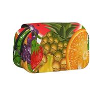 LGHDFYO Fresh Fruits Pineapple Printing Pen Case, Rollerball Pen Holder Handmade Display Organizer Zippered Pouch, Black, One Size, Art Deco