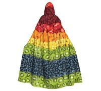 LGHDFYO Fruit Rainbow Printing Halloween Cloak,Adult Carnival Party Supplies,Ideal For Cosplay Stage Events,Masquerade, Black, One Size