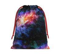 LGHDFYO Galaxy In The Universe Printing 1 Pc Fashion Drawstring Gift Bag,Red Ribbon Easy Closing,Gift Wrapping For Christmas Halloween