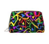 LGHDFYO Gay Pride Rainbow Toiletry Travel Bag, Portable Cosmetic Organizer For Women, On-The-Go, White, One Size