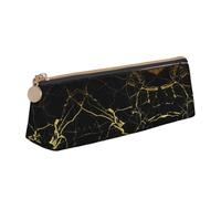 LGHDFYO Gold Black Wallpaper Triangular Pencil Case,Pencils Pouch Large Capacity For Men And Women Artists Home Office, White, One Size, Fashion