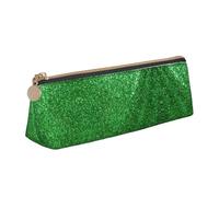 LGHDFYO Green Sequin Sparkle Triangular Pencil Case,Pencils Pouch Large Capacity For Men And Women Artists Home Office, White, One Size, Fashion